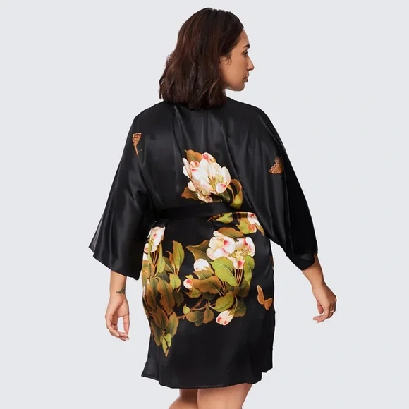 Silk Kimono Robe Plus Size - Picture 4 of 16